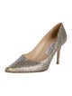 Jimmy Choo Leather Mesh Accents Pumps