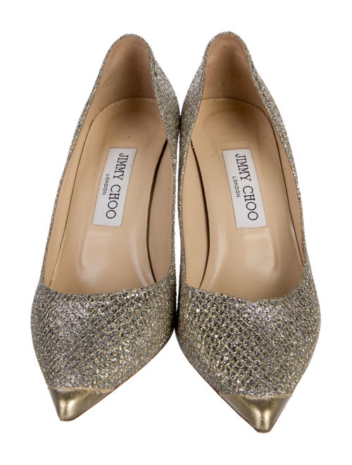 Jimmy Choo Leather Mesh Accents Pumps