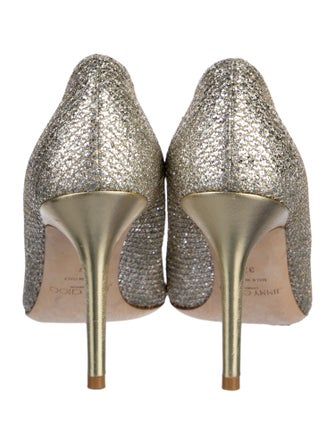 Jimmy Choo Leather Mesh Accents Pumps