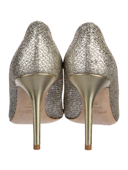 Jimmy Choo Leather Mesh Accents Pumps