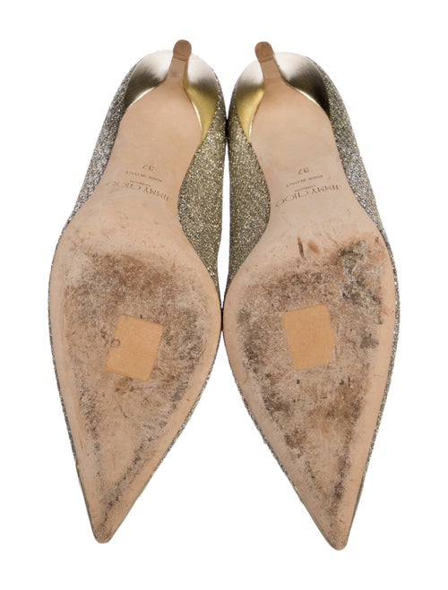 Jimmy Choo Leather Mesh Accents Pumps