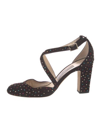 Jimmy Choo Suede Polka Dot Print D'Orsay Pumps