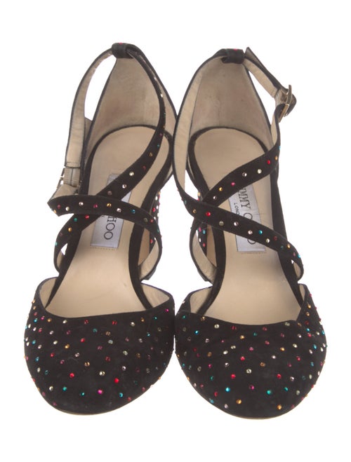 Jimmy Choo Suede Polka Dot Print D'Orsay Pumps