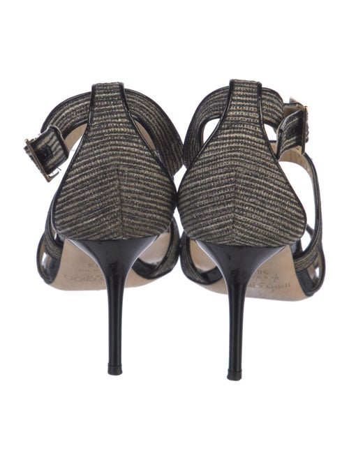 Jimmy Choo Leather Tweed Pattern Slingback Sandals