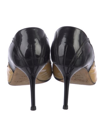 Jimmy Choo Patent Leather Cutout Accent Slingback Pumps