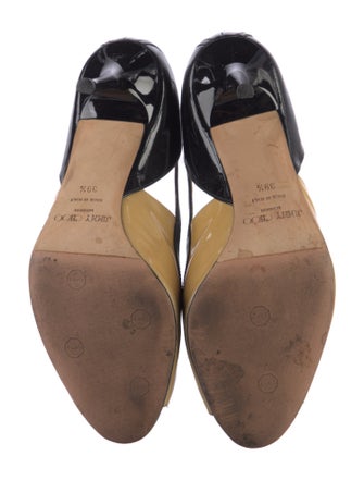 Jimmy Choo Patent Leather Cutout Accent Slingback Pumps
