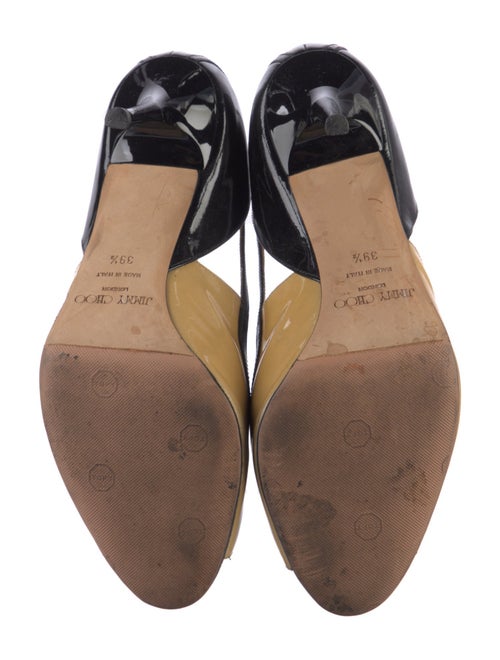 Jimmy Choo Patent Leather Cutout Accent Slingback Pumps