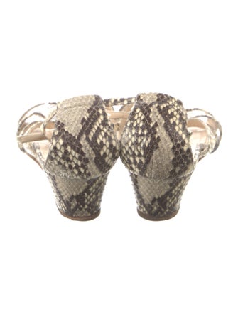 Jimmy Choo Embossed Leather Animal Print Sandals