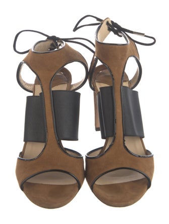 Jimmy Choo Suede T-Strap Sandals