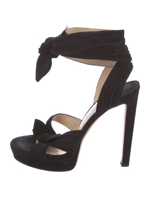 Jimmy Choo Suede Bow Accents Sandals