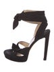 Jimmy Choo Suede Bow Accents Sandals