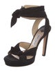 Jimmy Choo Suede Bow Accents Sandals