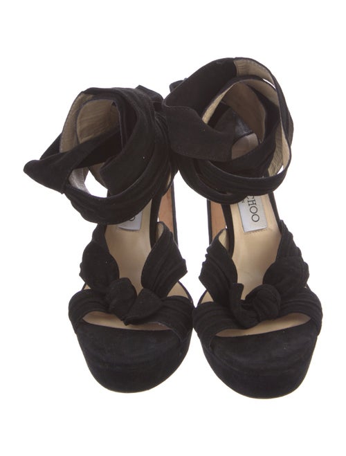 Jimmy Choo Suede Bow Accents Sandals