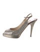 Jimmy Choo Glitter Keyhole Accent Slingback Pumps