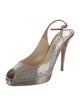 Jimmy Choo Glitter Keyhole Accent Slingback Pumps