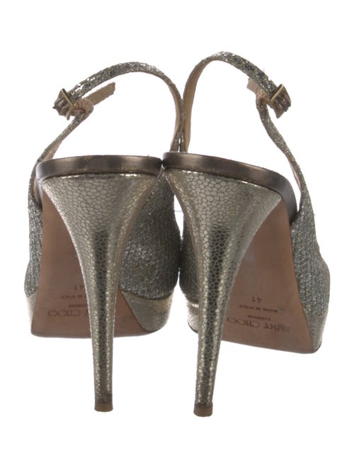 Jimmy Choo Glitter Keyhole Accent Slingback Pumps