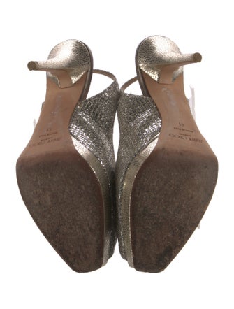 Jimmy Choo Glitter Keyhole Accent Slingback Pumps