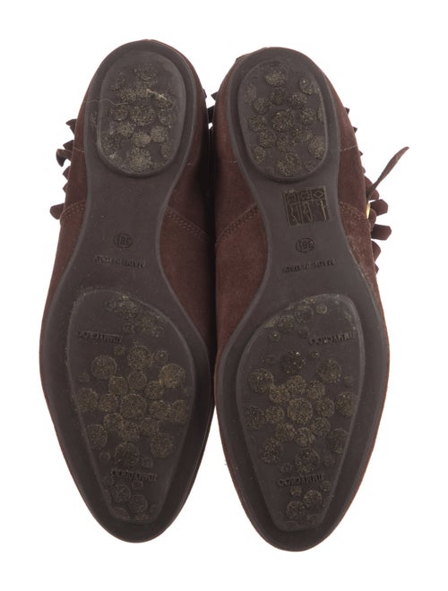 Jimmy Choo Suede Fringe Trim Accent Moto Boots