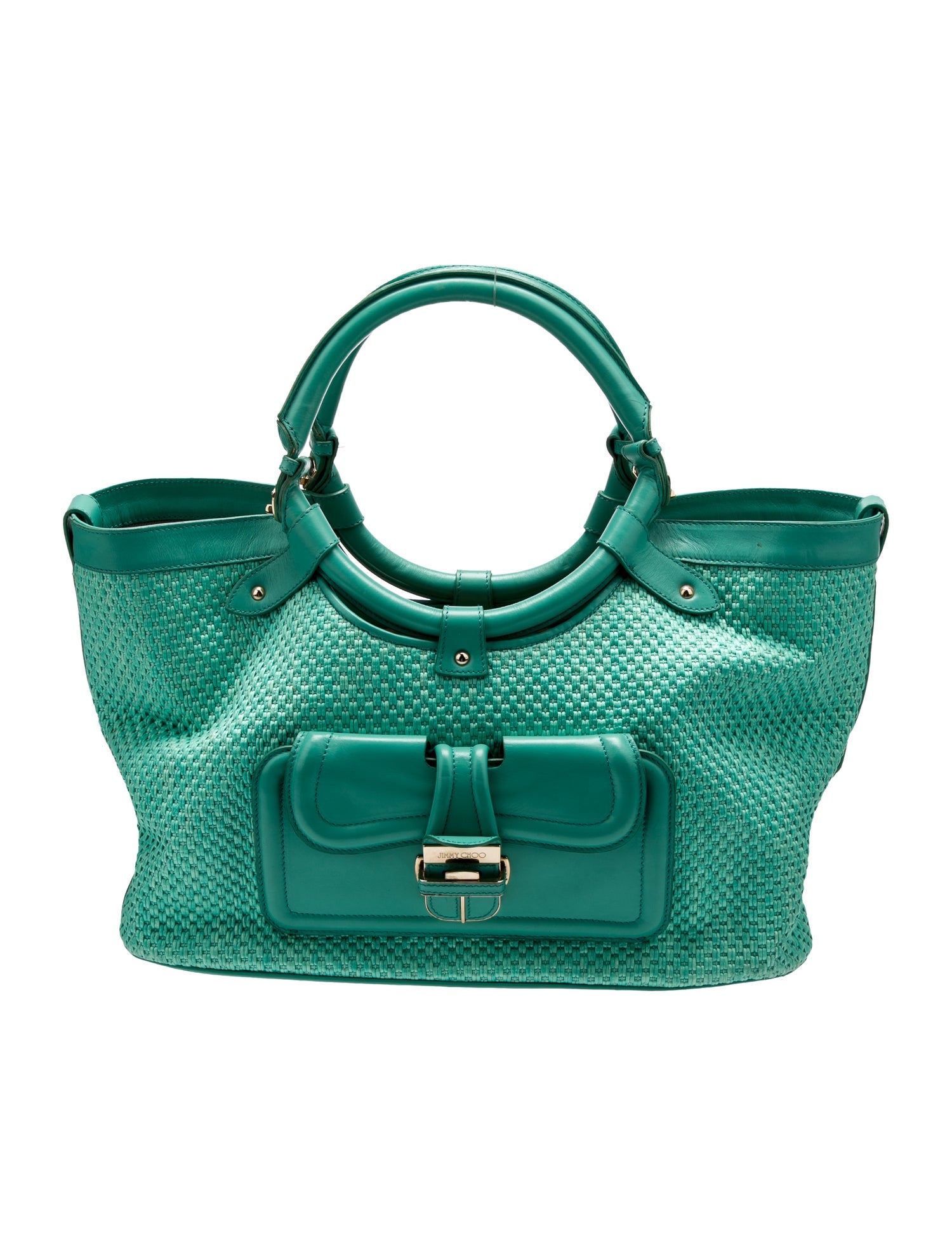 Jimmy Choo Raffia Top Handle Bag