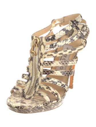 Jimmy Choo Snakeskin Animal Print Gladiator Sandals