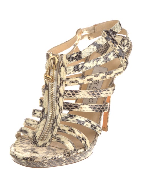 Jimmy Choo Snakeskin Animal Print Gladiator Sandals
