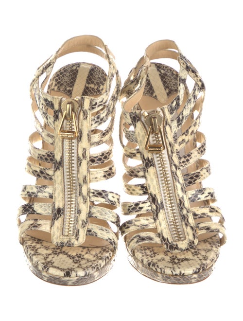 Jimmy Choo Snakeskin Animal Print Gladiator Sandals