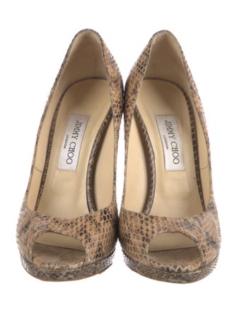 Jimmy Choo Embossed Leather Animal Print Pumps