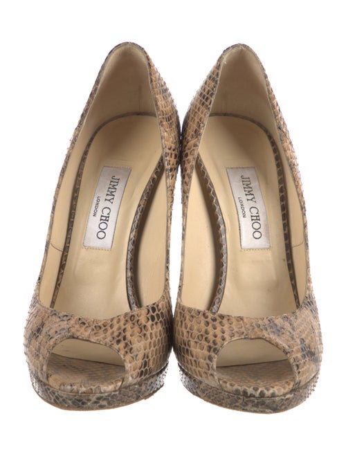 Jimmy Choo Embossed Leather Animal Print Pumps