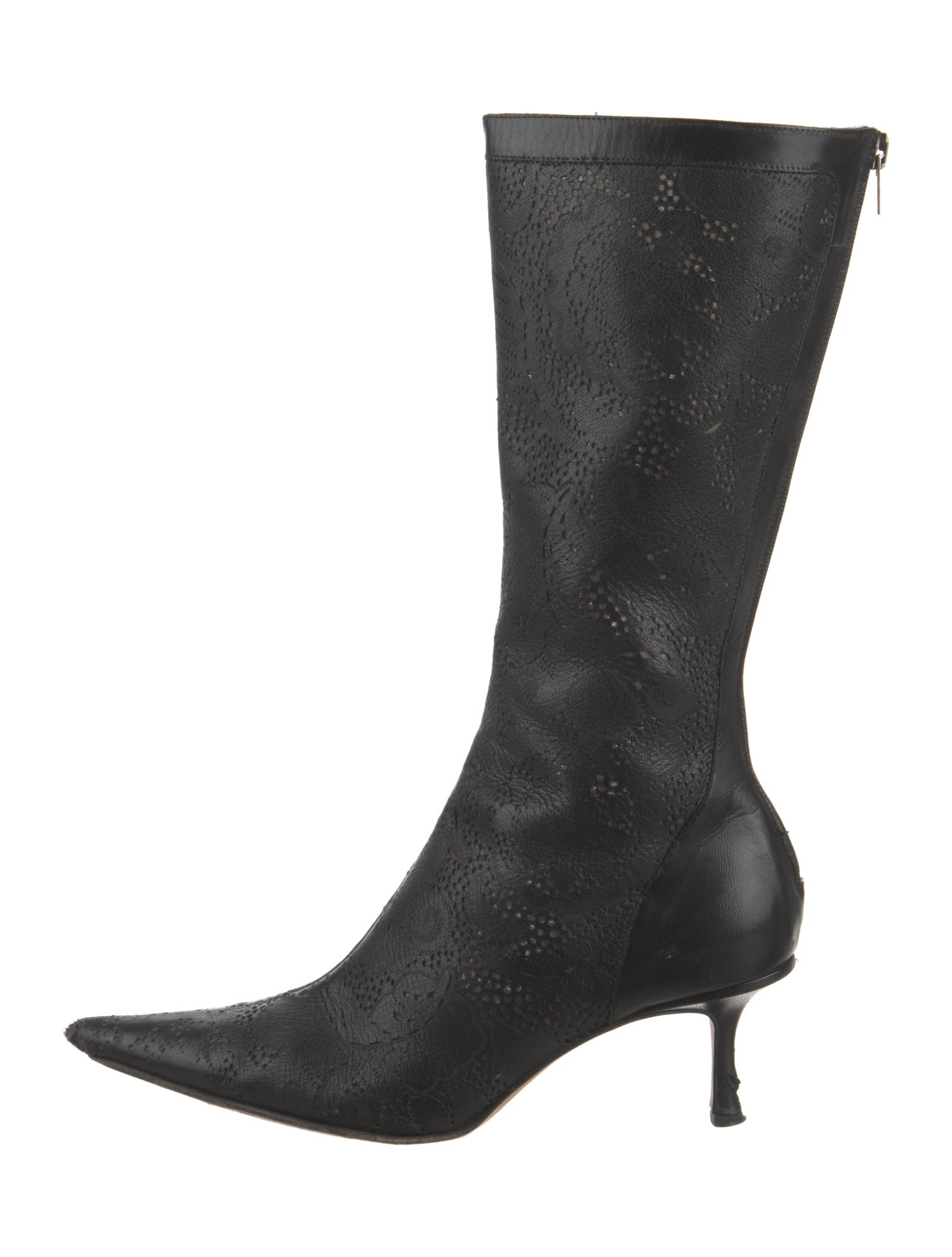 Jimmy Choo Leather Eyelet Trim Boots