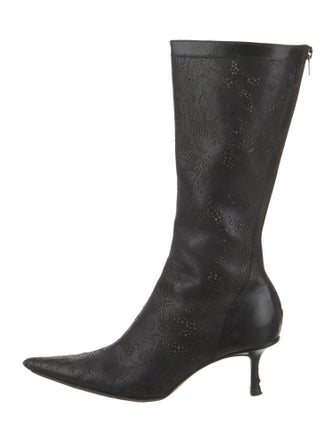 Jimmy Choo Leather Eyelet Trim Boots