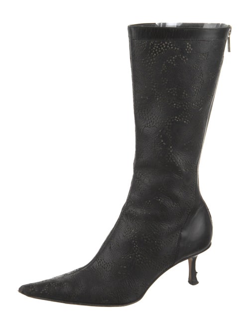 Jimmy Choo Leather Eyelet Trim Boots