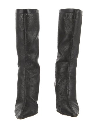 Jimmy Choo Leather Eyelet Trim Boots