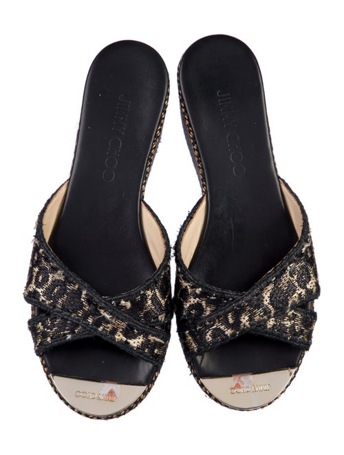 Jimmy Choo Leather Animal Print Slides