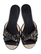 Jimmy Choo Leather Animal Print Slides