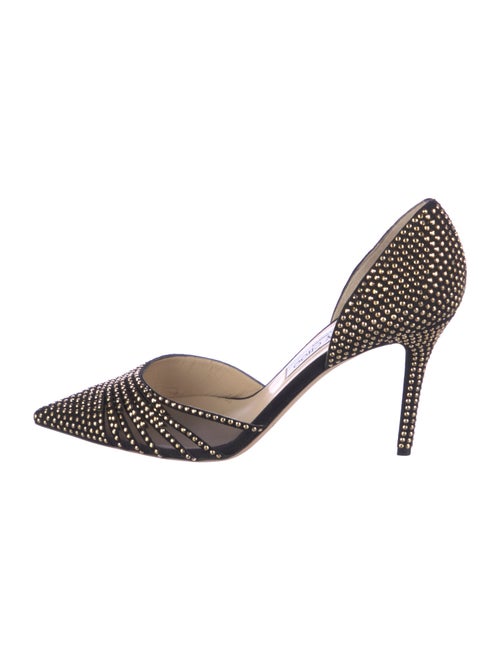 Jimmy Choo Suede Studded Accents D'Orsay Pumps