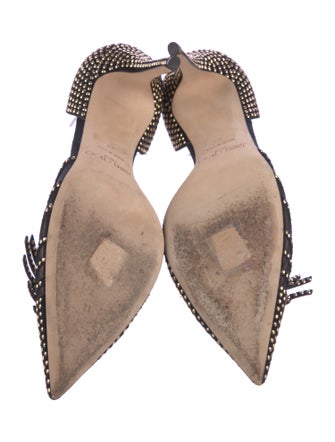 Jimmy Choo Suede Studded Accents D'Orsay Pumps