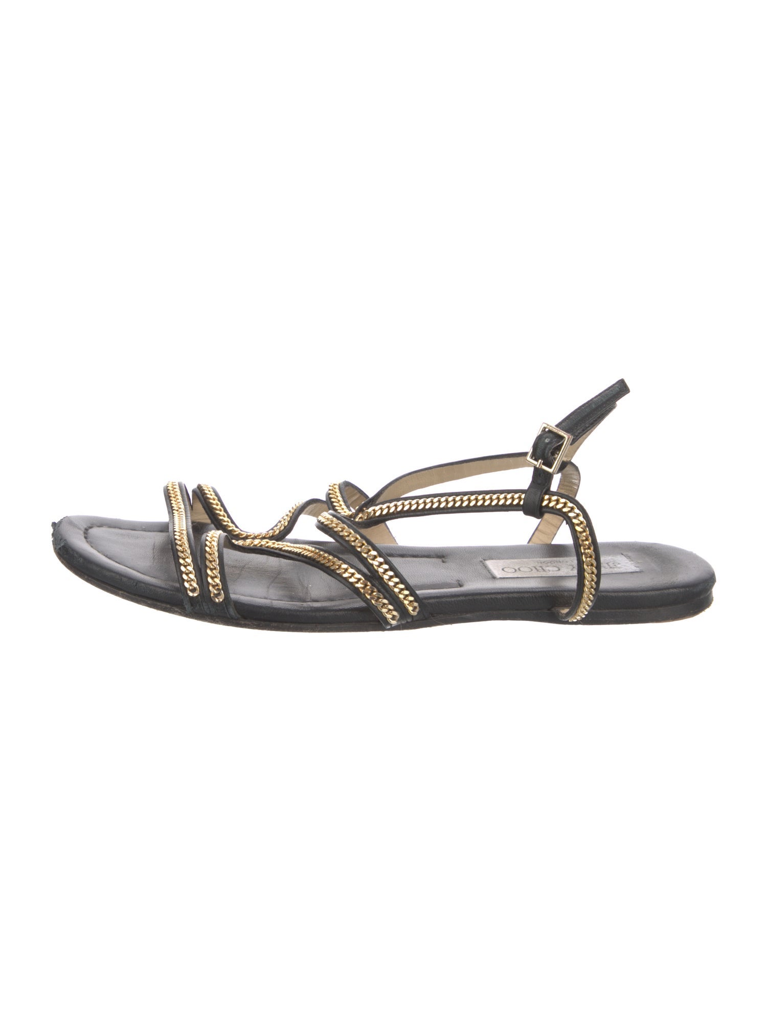 Jimmy Choo Leather Printed Slingback Sandals