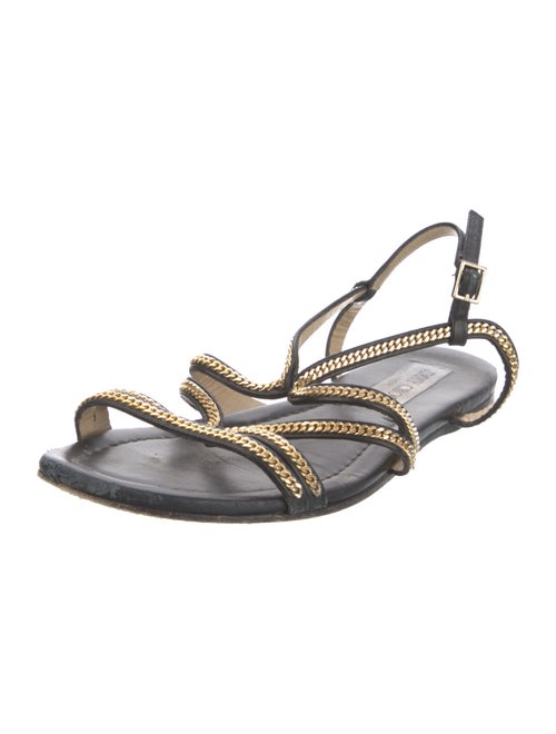 Jimmy Choo Leather Printed Slingback Sandals