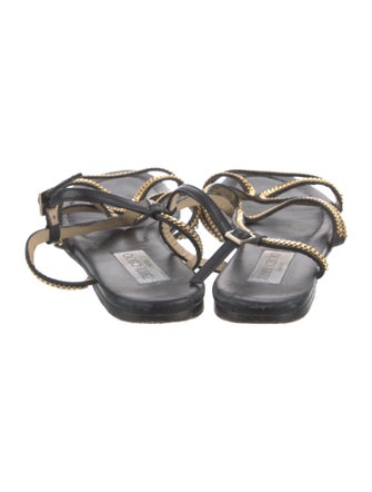 Jimmy Choo Leather Printed Slingback Sandals
