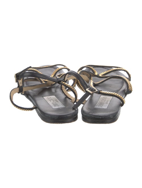 Jimmy Choo Leather Printed Slingback Sandals