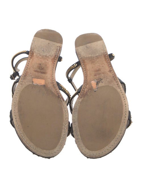 Jimmy Choo Leather Printed Slingback Sandals