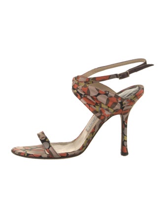 Jimmy Choo Satin Printed Sandals