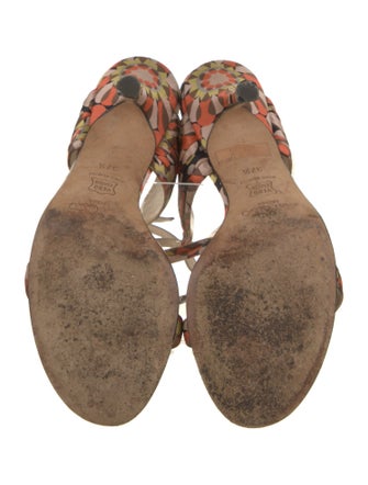 Jimmy Choo Satin Printed Sandals
