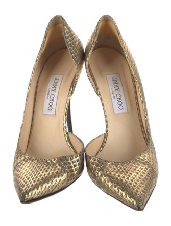 Jimmy Choo Embossed Leather Animal Print D'Orsay Pumps