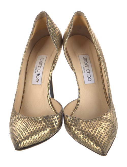 Jimmy Choo Embossed Leather Animal Print D'Orsay Pumps