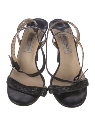 Jimmy Choo Leather Lasercut Accents Sandals