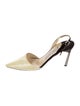 Jimmy Choo Patent Leather Leather Trim Embellishment Slingback Pumps