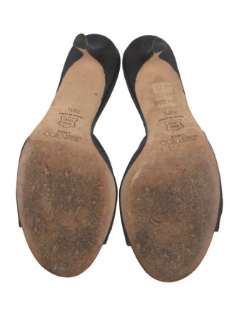 Jimmy Choo Satin Crystal Embellishments Slides