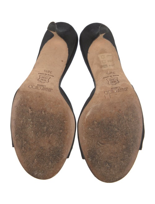 Jimmy Choo Satin Crystal Embellishments Slides