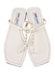 Jimmy Choo Leather Beaded Accents Flip Flops